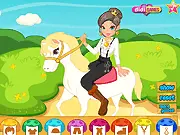 Princess on her horse riding through the royal gardens free online game