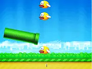 Screenshot of Flappy Tub3 game showing a green Super Mario style pipe flying between two columns of obstacles