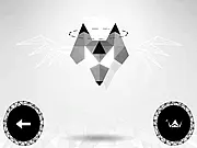Screenshot from the 3LIND philosophical puzzle game showing a simple line-based level with abstract geometry and cryptic text