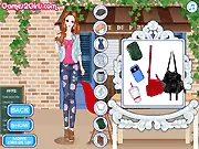 Casual Chic Style Adventures online game showing the character Samantha dressed in a trendy casual outfit