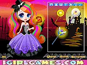 My New Halloween Style Dress Up game, character wearing an adorable witch costume, online fashion game for free