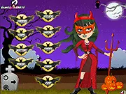 A stylish character dressed in a spooky costume in the free online Halloween Girl Dress Up game
