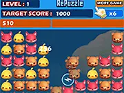 Screenshot of the Clear Animal matching puzzle game board filled with colorful, cute animal icons (like cats, dogs, and bears) waiting to be clicked and cleared.