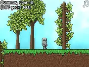 Play 400 Years free online game - Minimalist art style of a figure embarking on a long journey to stop a calamity