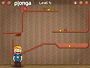 Candy Ride Level Pack free online game screenshot showing a large round candy rolling to push small gumballs on a wooden platform.
