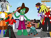 Play Gumby Dressup free online game on PlayArcadeHub, classic claymation character dress up