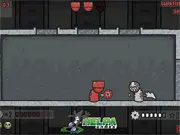 The Dead Hell Arena game showing a warrior slicing an incoming wave of demonic or dead enemies in a dark, single-screen combat setting.