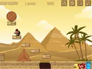 Great Pyramid Robbery free game screenshot showing an ancient structure with falling blocks and a character tumbling down a ramp
