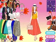 Play Mimi Pleated Skirt Dress Up free online game - Girl modeling a stylish pleated skirt outfit for autumn