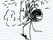Notebook Ninja - Episode 01 quick-time event game featuring a hand-drawn stick figure ninja fighting