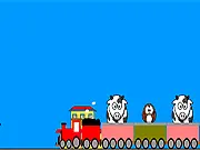 Learning Train online game screenshot showing a cartoon train traveling on tracks with a letter prompt