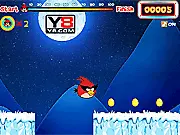 Play Angry Birds Golden Eggs free online game on PlayArcadeHub, showing a red bird launching from a slingshot to destroy a structure.