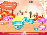 Raspberry Chocolate Cakes free online cooking game, mixing batter and decorating dessert