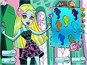 Lagoona Blue free online dress-up game, Monster High character in a stylized aquatic outfit