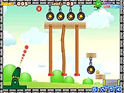 Play Chicken Cannon free online physics puzzle game, fire the cannon to move the chicken