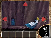 Alice is Dead online game screenshot, a dark-themed point-and-click adventure game, solving a murder mystery, free narrative game, PlayArcadeHub