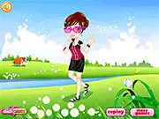 Cute Friend free online dress up game on PlayArcadeHub, virtual girl choosing between different outfits for a walk