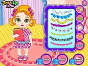 Baby School Uniform Design free online game screenshot showing a cute baby wearing a customized school uniform