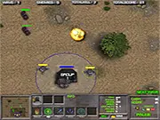 Turret Defense 3D free online game screenshot showing turrets defending a base against enemies