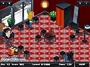Winter Shopping Manager online game screenshot, shop owner serving customers in a winter clothing store, free time management game, PlayArcadeHub