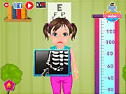 Screenshot of Little Girl Hand Fracture game, a doctor treating a girl's broken arm with a cast, free online doctor game