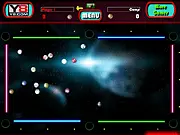 Screenshot of Magic Ball Billiard game, a pool table with the 8 ball ready to be pocketed, free online billiards game