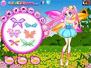 Spring Is Here! free online dress up game screenshot of a cute spring fairy with wings and fabulous clothes
