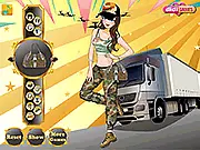 Play Military Fashion Dress Up online free, style chic military-themed outfits, high-fashion army looks