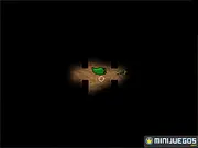 Gameplay screenshot of Not Alone in the Dark, showing a player character shooting a wave of alien monsters in a dimly lit, dark corridor