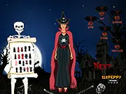 Veronica Halloween dress up game online free, spooky fashion and model styling