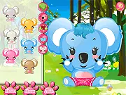 Baby Koala Caring game screenshot, cute koala getting a bath and grooming, free online virtual pet game