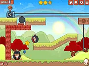 Ninja Shape free puzzle game screenshot showing a ninja character transforming to pass an obstacle on PlayArcadeHub