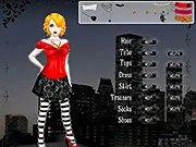 Screenshot of Vampire Alice Dressup II featuring the vampire girl Alice in a long, elegant gothic dress, available to play free online on PlayArcadeHub
