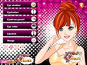 Belly Dance Fashion Online free dress up game screenshot showing sisters Sarah and Bella in stunning belly dancing costumes and stage makeup on PlayArcadeHub