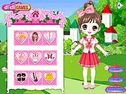 My New School Uniform free online fashion game screenshot showing a girl trying on a cute, trendy school uniform and backpack on PlayArcadeHub