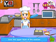 Hello Kitty Apple Pies cooking game screenshot showing ingredients, dough, and final baked apple pies shaped like Hello Kitty