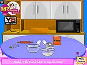 Panda Cupcakes free online cooking game screenshot showing decorated cupcakes shaped like panda faces