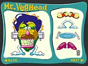 Mr. Veghead free online game, dress up your vegetable, watch it dance and spin, funny family game