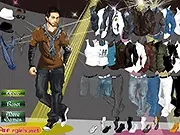Tamer Hosny Dress Up game image showing the Egyptian singer on a stage ready to be styled for his concert