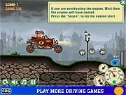 Around The World Flash driving game screenshot, retro car racing on the road, upgrading car parts, free online arcade game