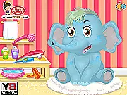 Play Baby Elephant Salon free online baby care game bath groom feed dress up
