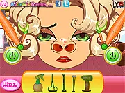 Color Girls Nose Doctor free online game screenshot showing medical treatment and surgery simulation