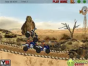 Desert ATV Challenge free online racing game - jumping over obstacles with an upgraded ATV