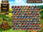Play Hungry Worms 2 free online match-3 puzzle game with fruit and worms