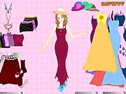 Maroon Frock Girl Dressup online game screenshot showing a cute girl model ready for a stylish makeover with clothes and accessories.