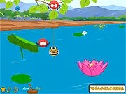 Nerdy Bee Puzzle Free Online Game - physics puzzle with bee, spiders, and water droplet