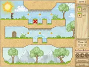 Level Editor 2 online game screenshot, stickman on a platform created by the player on PlayArcadeHub