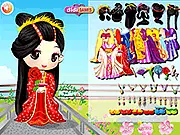 Cute Japanese Princess dress up game, choosing a traditional kimono for a wedding on PlayArcadeHub