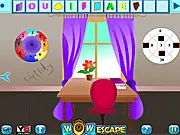 Untidy Room Escape online game screenshot - A first-person view of a messy room with clothes, books, and scattered objects, a challenging point-and-click escape game.