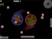 Play Beat Blaster free online arcade game. Image showing two separate paddles and moving items in a vibrant game screen.